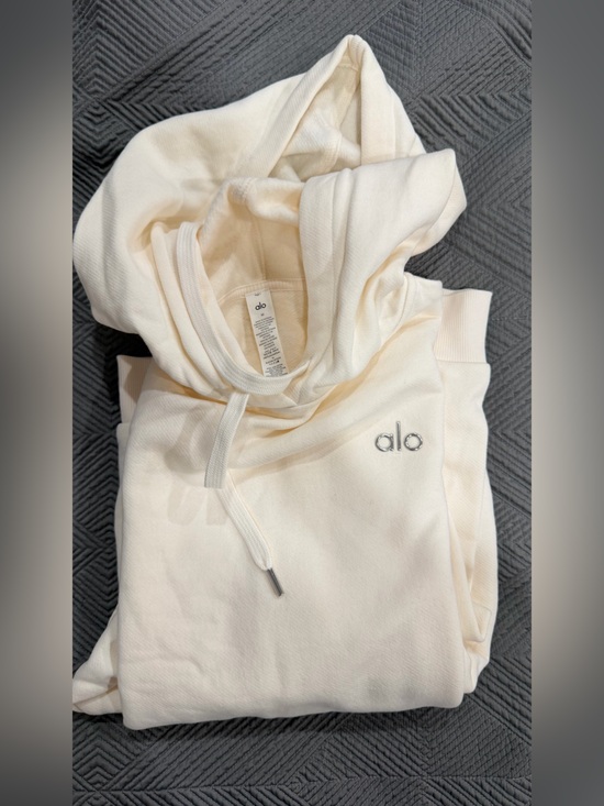ALO Yoga Tops - Alo Soft Cream/ ivory Logo Hoodie
